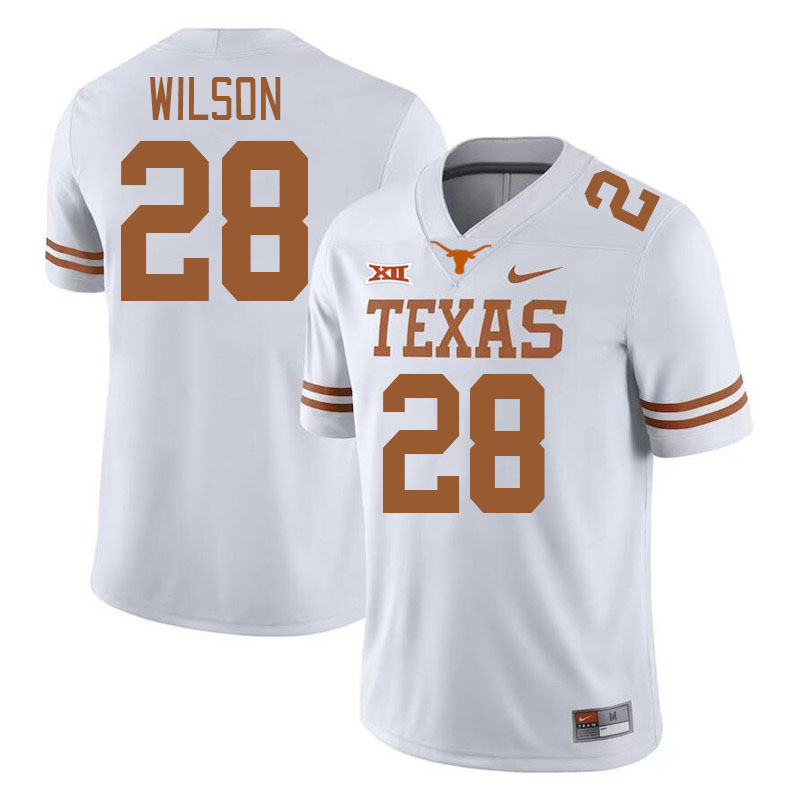 Men #28 Santana Wilson Texas Longhorns College Football Jerseys Stitched-White